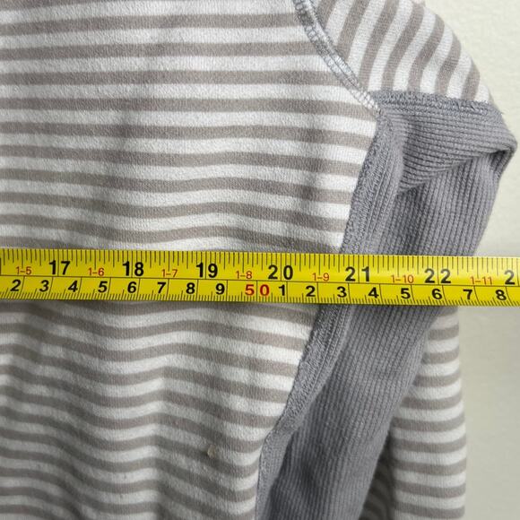 Lululemon Men Size L Grey-Brown / White Striped Zip Up Hooded Sweatshirt - Picture 7 of 7